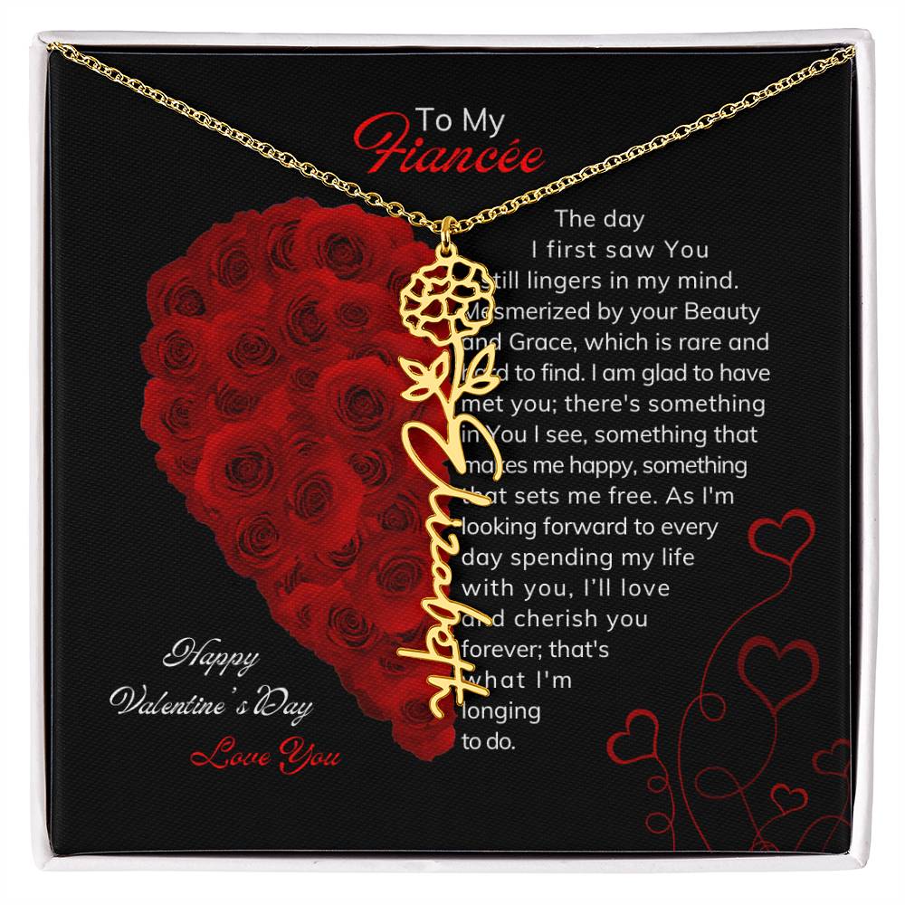 To My Fiancée - Flower Name Necklace