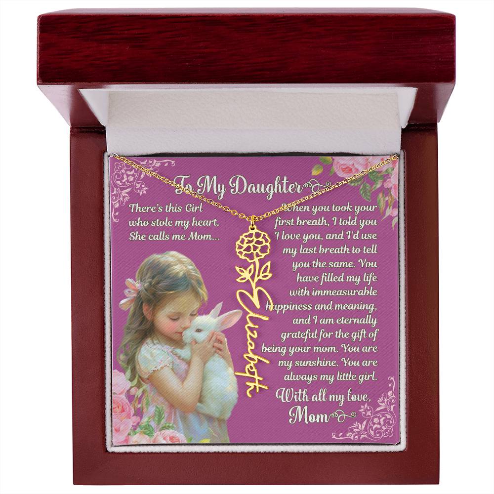 To My Daughter - Flower Name Necklace