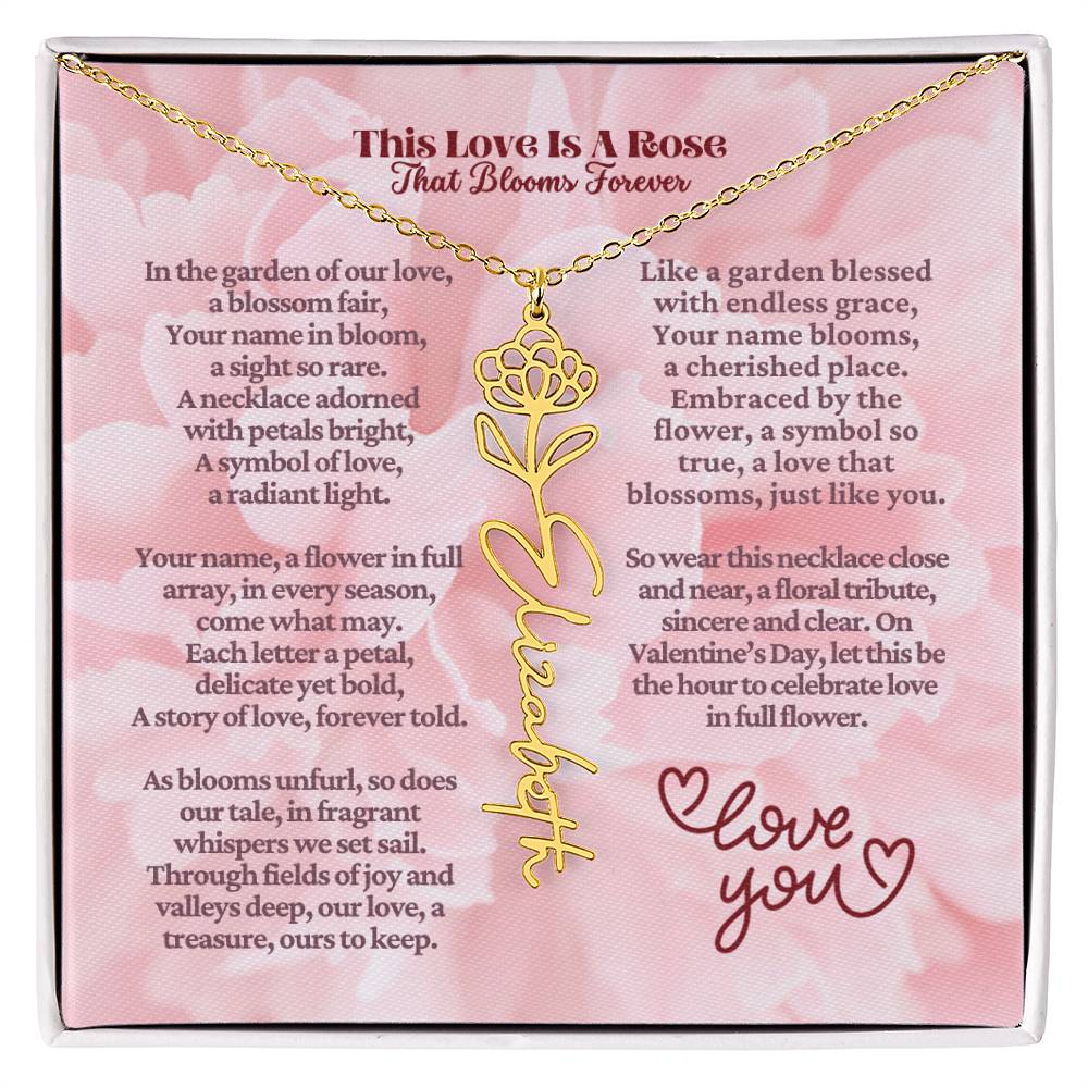 This Love Is A Rose - Flower Name Necklace