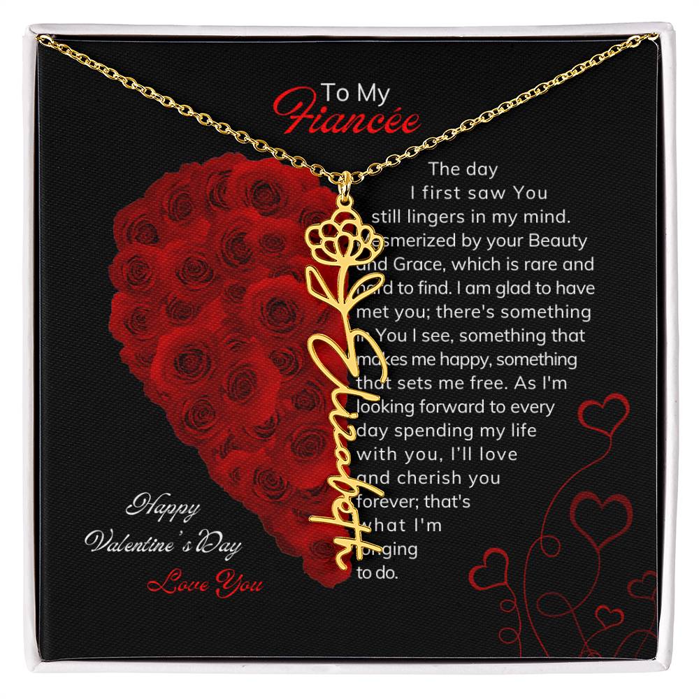 To My Fiancée - Flower Name Necklace