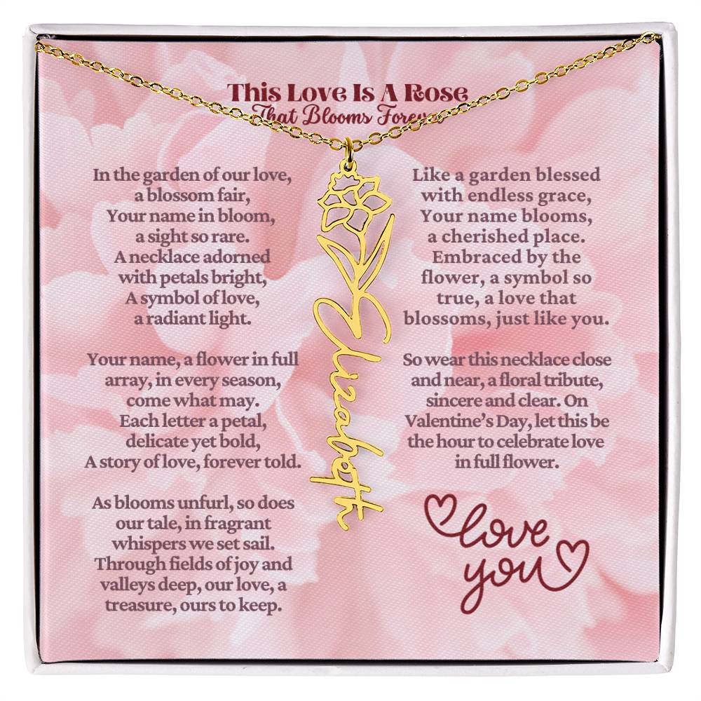 This Love Is A Rose - Flower Name Necklace