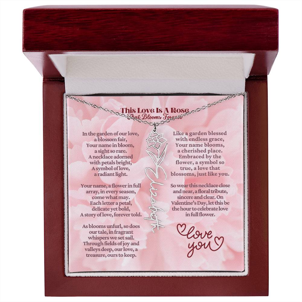 This Love Is A Rose - Flower Name Necklace