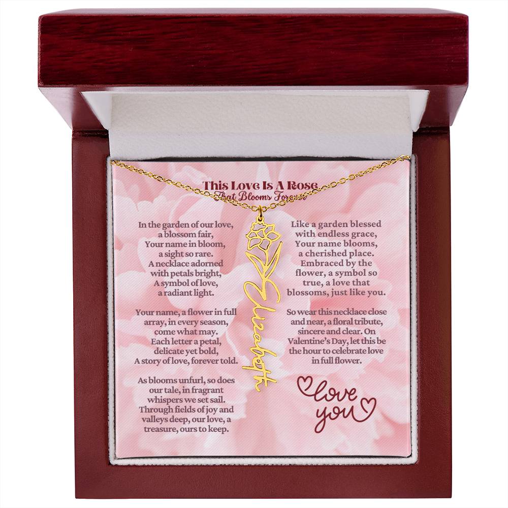 This Love Is A Rose - Flower Name Necklace