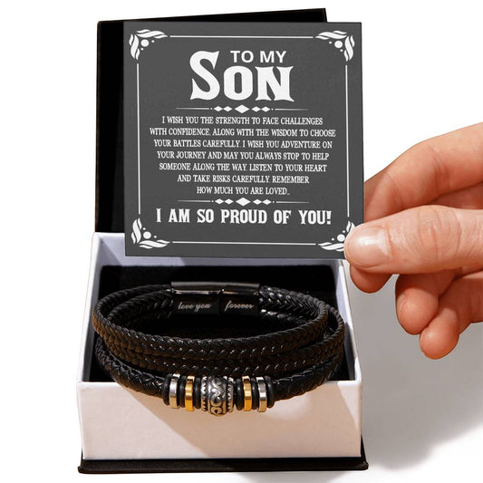 To My Son - So Proud of You - Love You Forever Bracelet