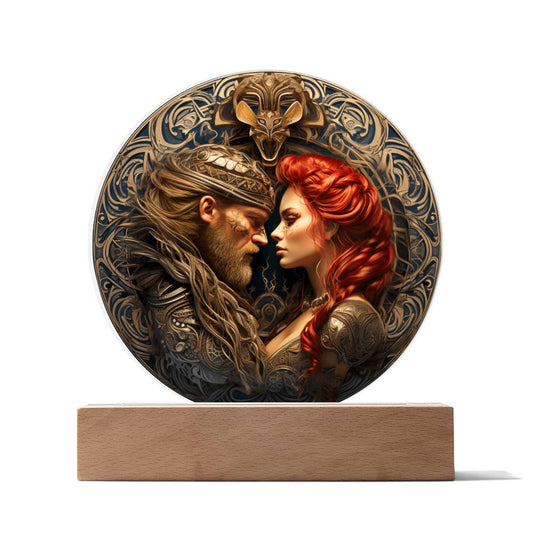 Viking Couple Acrylic Plaque