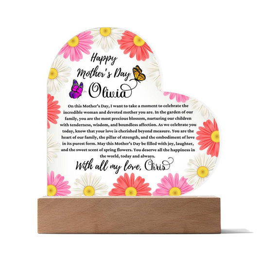 Happy Mother's Day Acrylic Heart Plaque