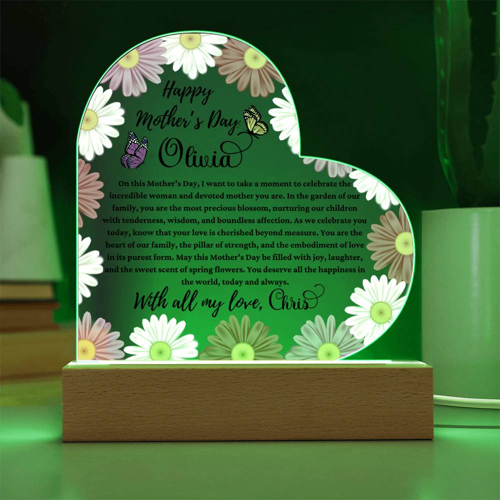 Happy Mother's Day Acrylic Heart Plaque