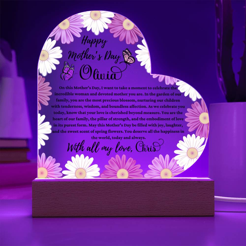 Happy Mother's Day Acrylic Heart Plaque