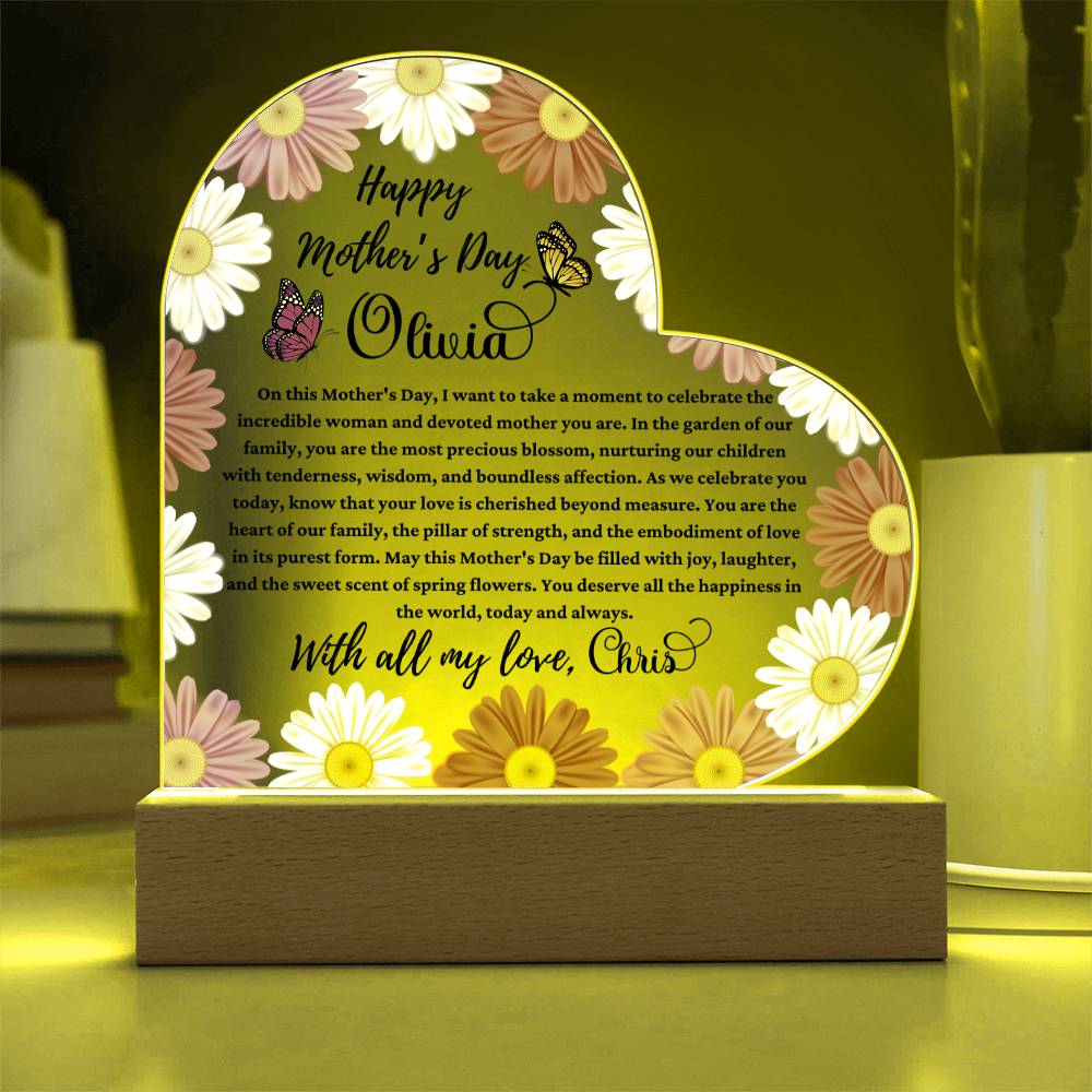 Happy Mother's Day Acrylic Heart Plaque