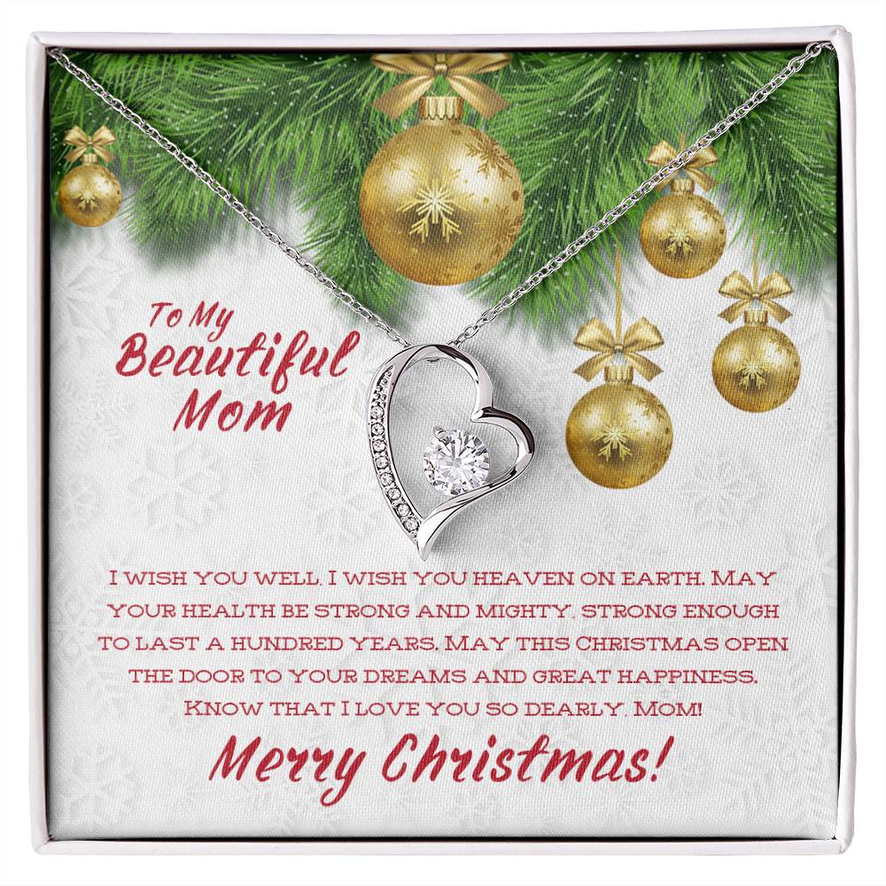 Merry Christmas To My Beautiful Mom - Forever Love Necklace