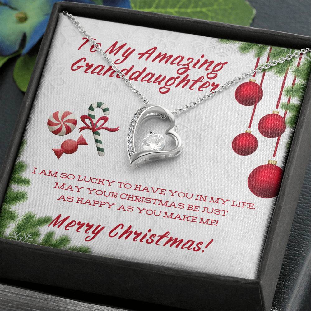 Merry Christmas To My Amazing Granddaughter - Forever Love Necklace