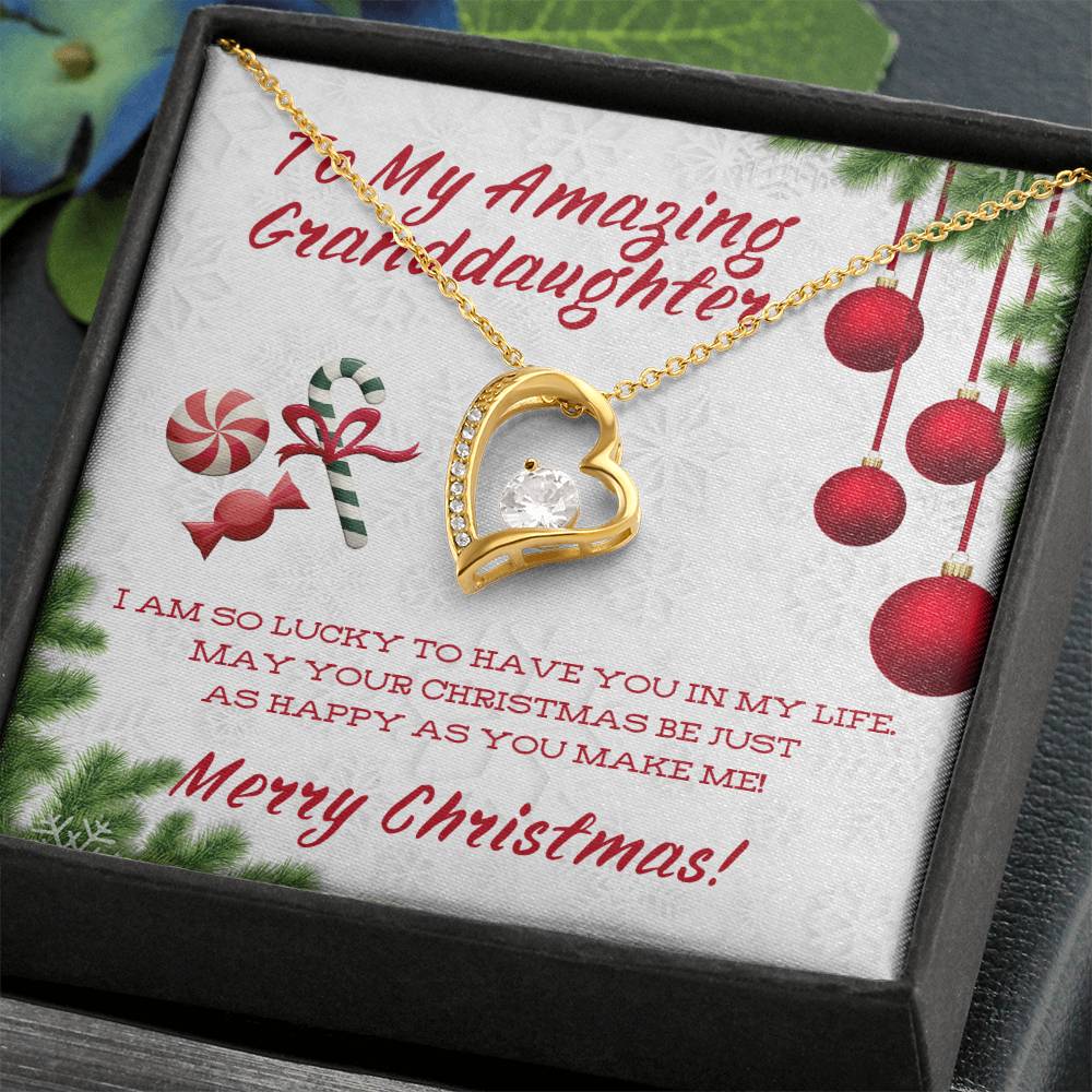 Merry Christmas To My Amazing Granddaughter - Forever Love Necklace