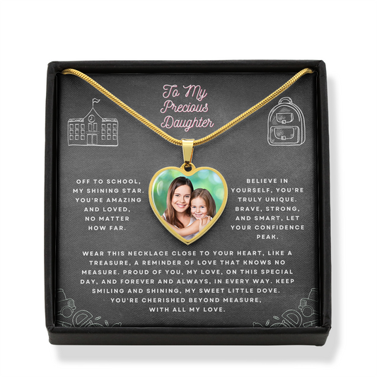 To My Precious Daughter - Personalized Heart Necklace