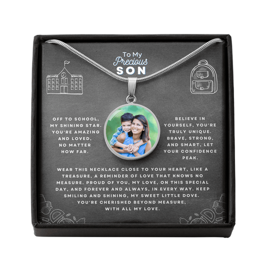 To My Precious Son - Personalized Circle Necklace