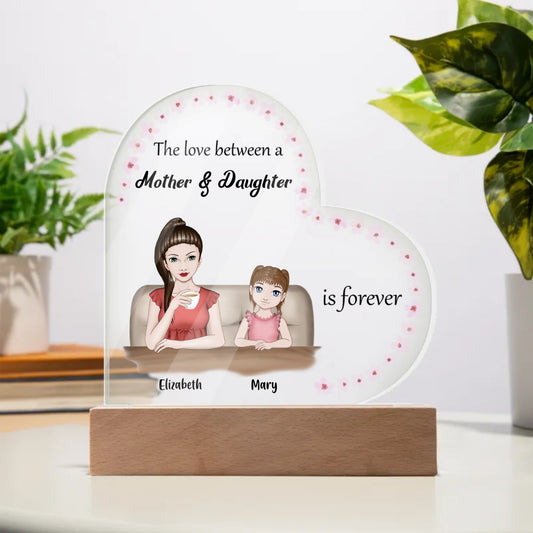 Mother and Daughter - Personalized Heart Plaque